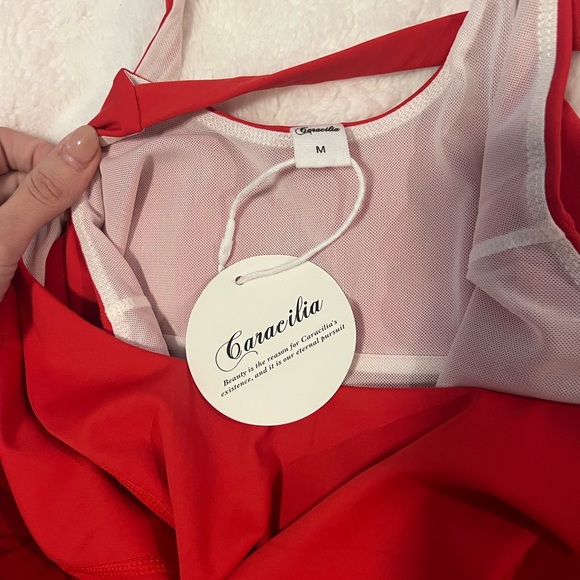 Red Workout Romper size medium - Picture 6 of 6